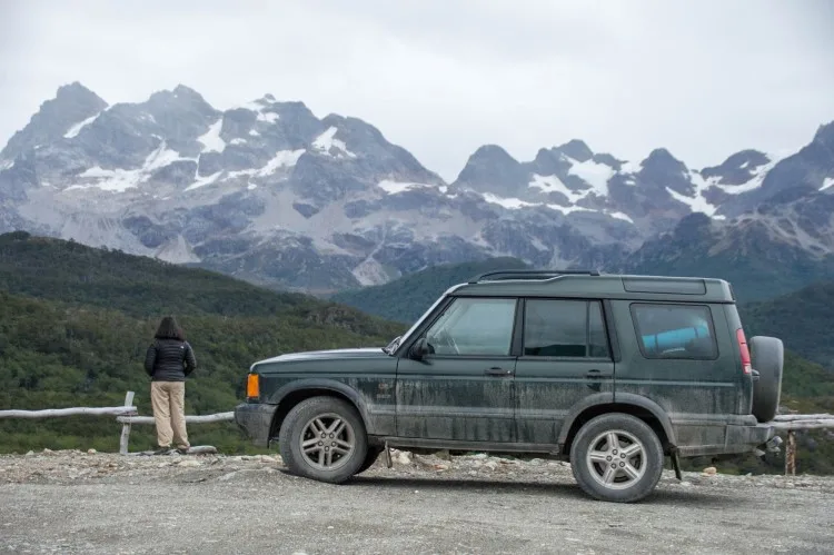 Mountains at the end of the road in Chilean Tierra del Fuego, Patagonia. 