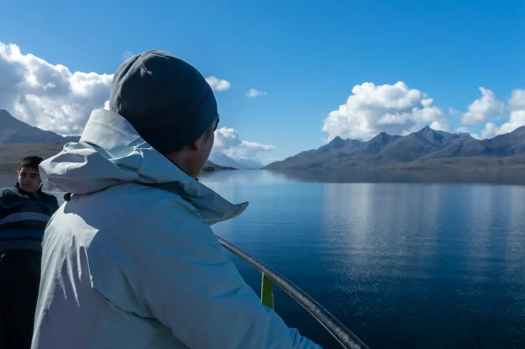 Clear weather and calm water travelling through Patagonia on the TABSA ferry between Punta Arenas and Puerto Williams. 