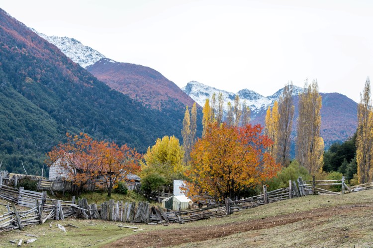 Futaleufu, a pretty village known for its white-water rafting, in fall.