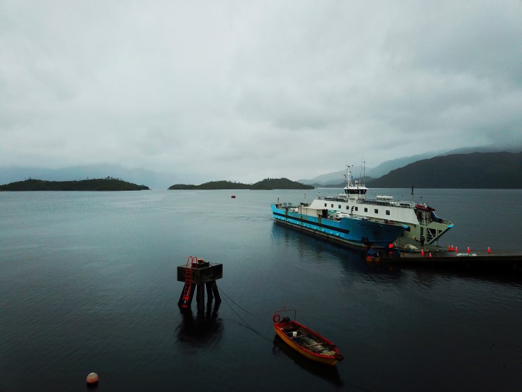 Puerto Eden and the Cruz Australis ferry from Puerto Natales to Puerto Eden. 