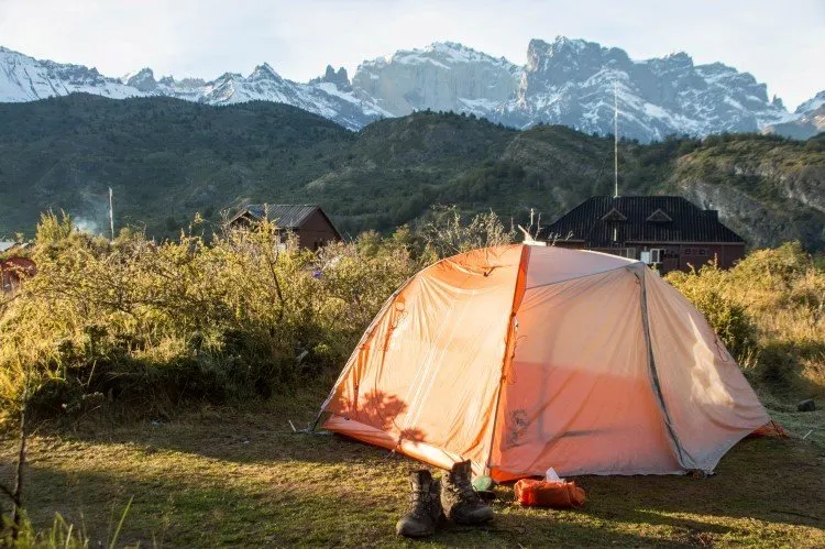 Big Agnes Copper Spur backpacking tent pitched in Torres del Paine National Park, Patagonia