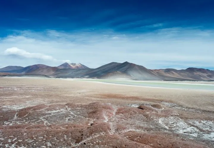 Salar de Talar and the Piedras Rojas (Red Rocks) in the Atacama Desert, near San Pedro de Atacama
