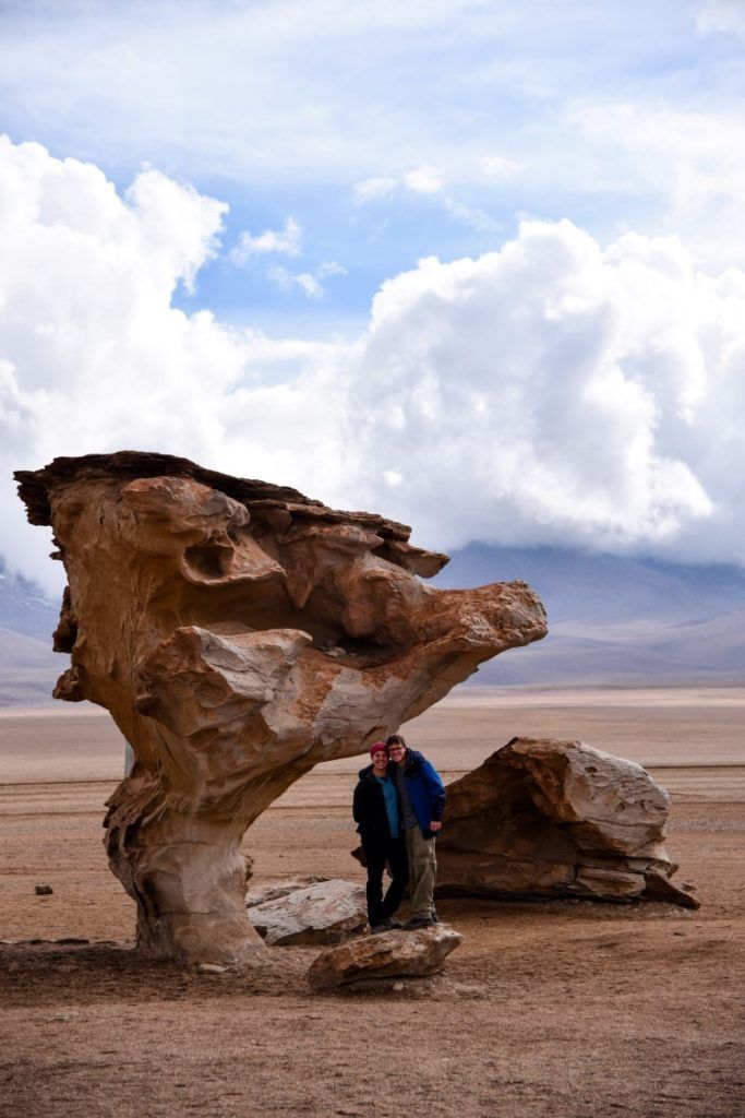 Rock formations in the Dali Desert or Dali Valley, visited as part of a Salar de Uyuni tour, Bolivia. 