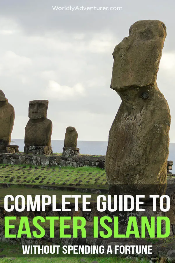 Think a trip to Easter Island is out of your price range? Think again: this guide shows you how to get cheap flights and has all the accommodation, dining and transport information you need for exploring Chile's most mysterious and fascinating island. #easterisland #isladepascua #travelchile #chile #worldlyadventurer #southamerica #southamericatravel #budgettravel #adventuretravel