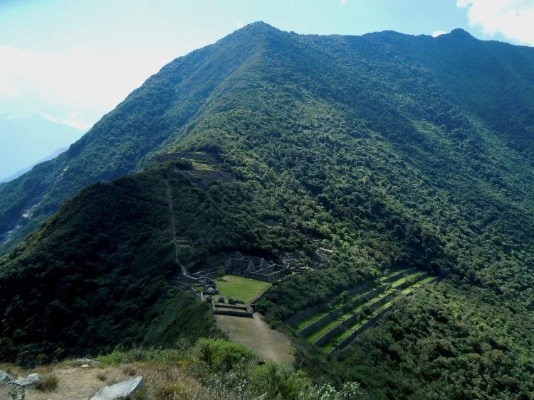 A view across the archeological site of Choquequirao, often referred to as the "other Machu Picchu" in Peru