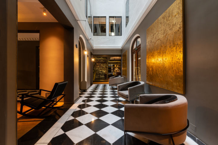 The lobby area of Hotel Magnolia, one of the best hotels in Santiago, Chile