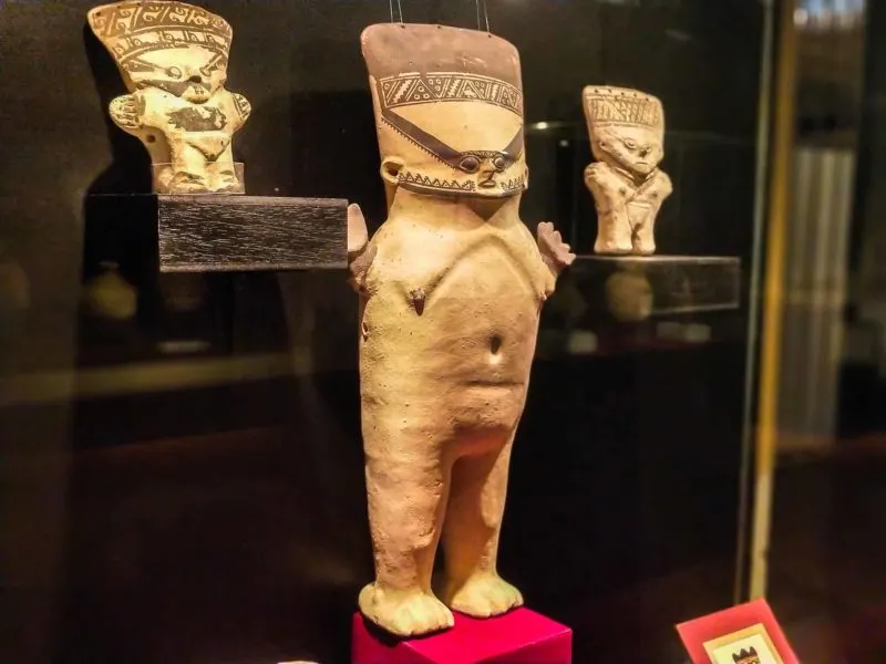 A stone figure from one of the Northern Peruvian civilisations on display in the Museo de Arqueologia y Antropologia 