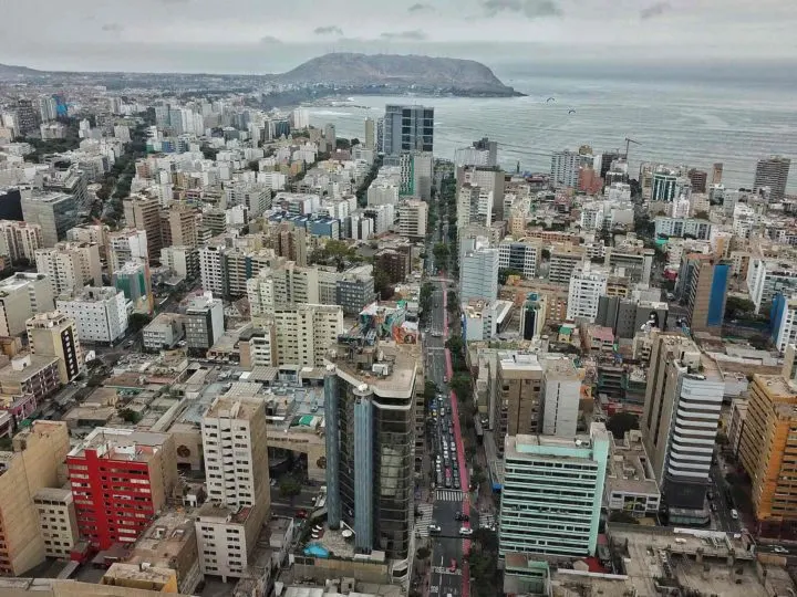 The cityscape and shoreline of Peru’s lively capital city, Lima.