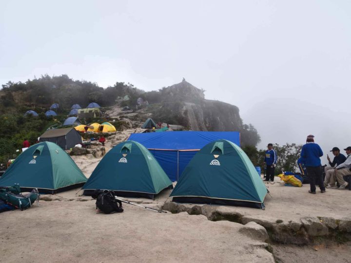 A foggy morning in camp on the Inca Trail.