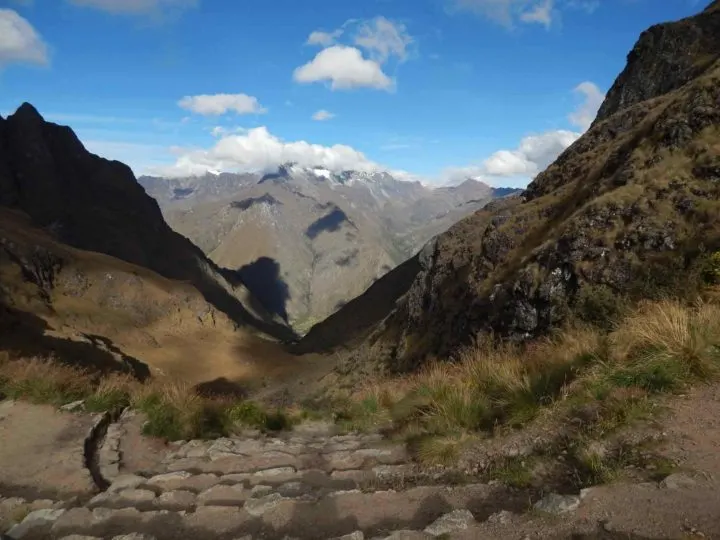 The view from hiking the Inca Trail from Dead Woman's Pass.