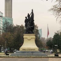 The Los Heroes statue in Downtown Santiago, Chile