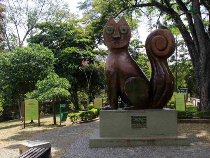 One of many cat sculptures in Cali Colombia.