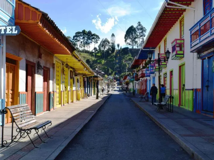 The colorful streets of Salento, Colombia.