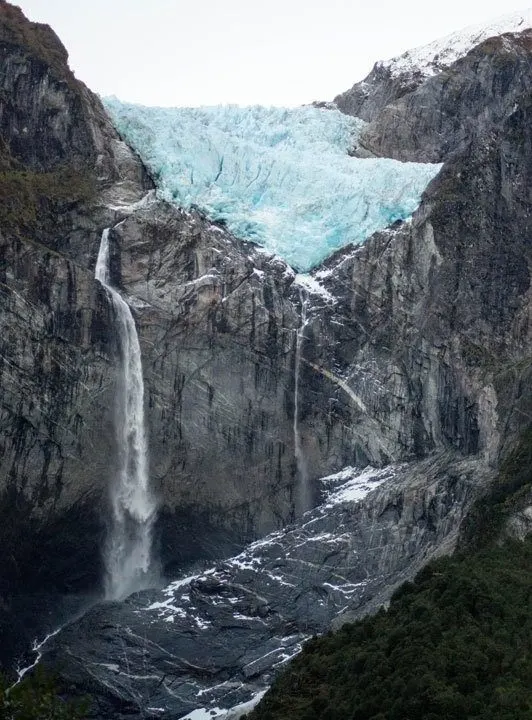 The Ventisquero Queulat is a hanging glacier near Puyuhuapi along the Carretera Austral