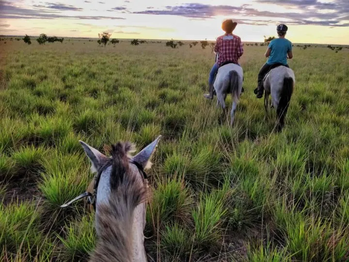 Horseback riding in the Rupununi in Guyana, one the must-do tourist attractions in Guyana, South America