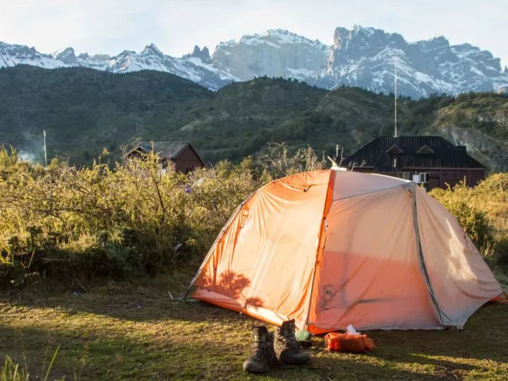 The Big Agnes Copper Spur HV UL 2 pitched on the O Circuit in Torres del Paine National Park, a hike in Patagonia