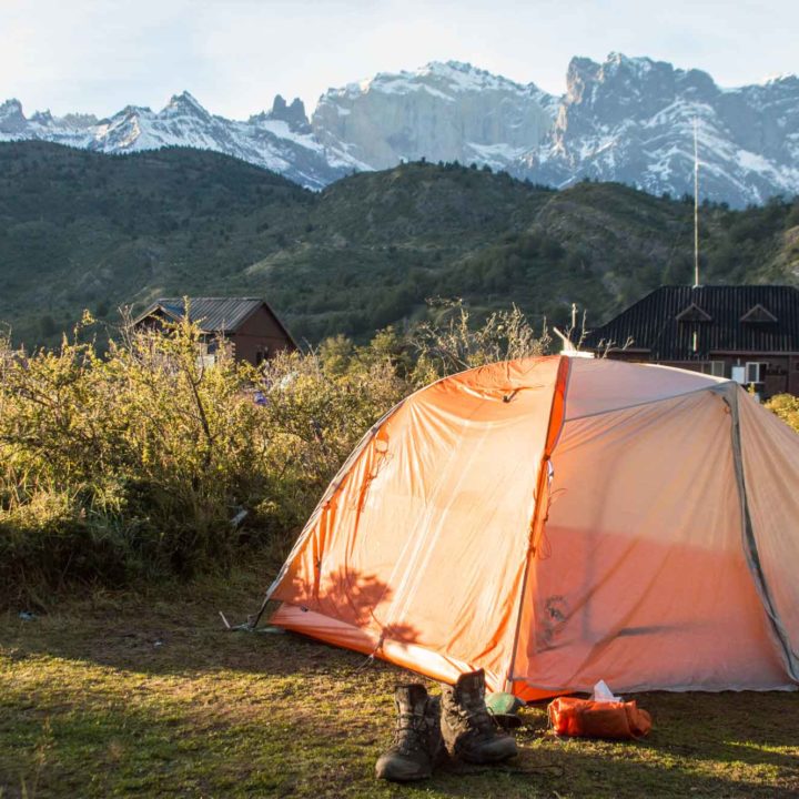 The Big Agnes Copper Spur HV UL 2 pitched on the O Circuit in Torres del Paine National Park, a hike in Patagonia