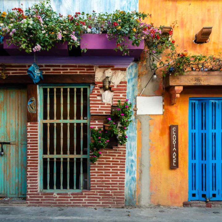 A colourful street in Cartagena, Colombia