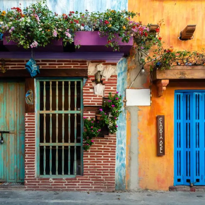 A colourful street in Cartagena, Colombia