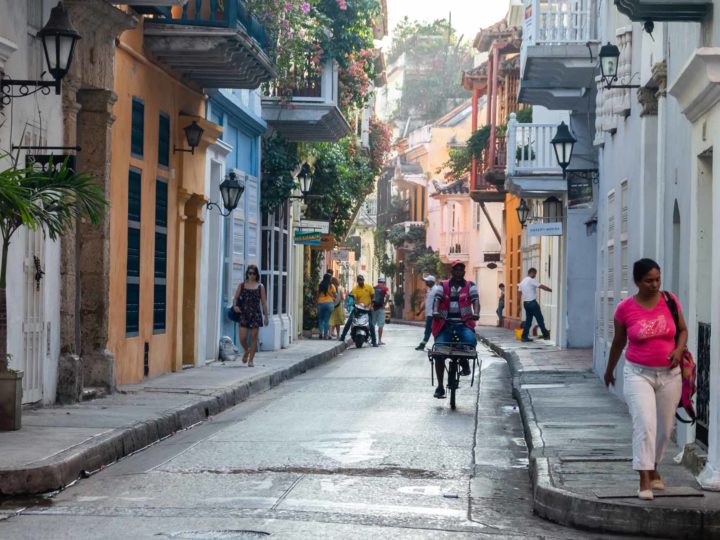 A quiet street in Cartagena, Colombia