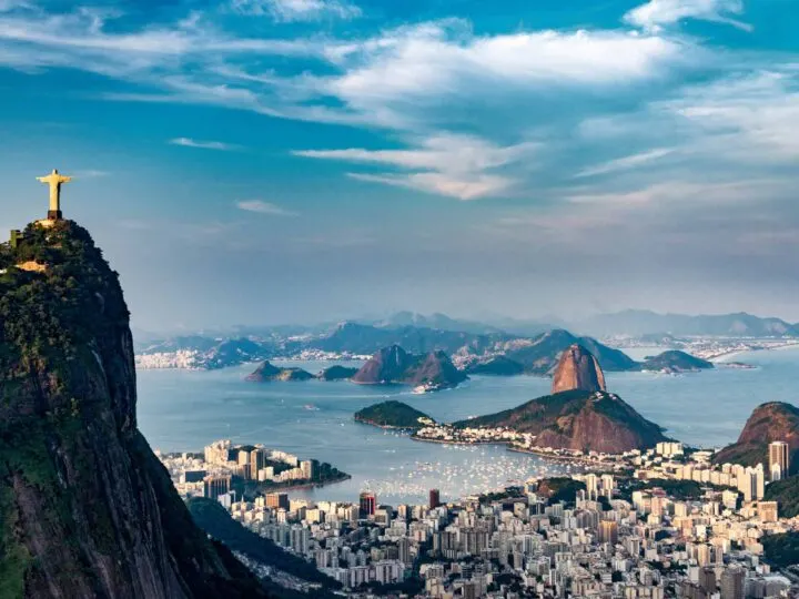 An aerial view of Rio De Janeiro, Brazil