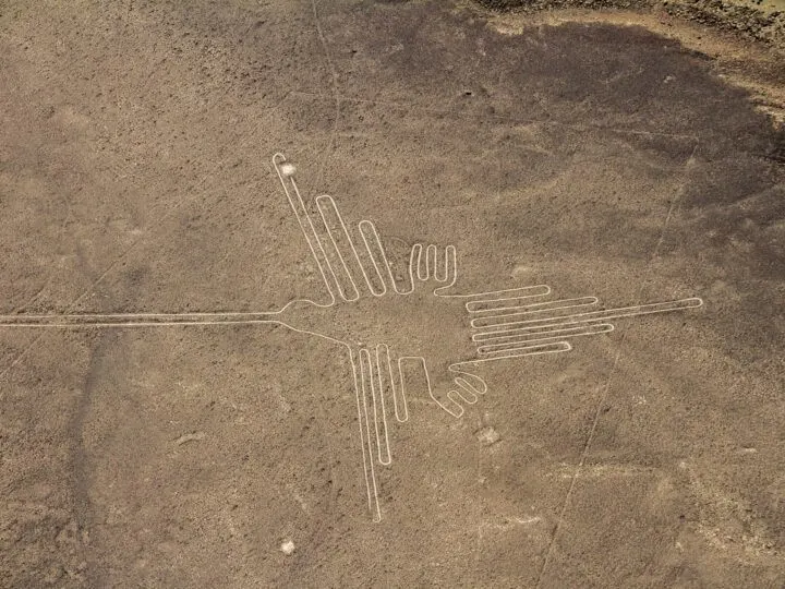 A hummingbird drawn into the desert as part of Peru's mysterious Nazca Lines