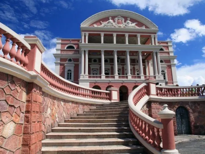The front stairs of Teatro Amazonas, Manaus, Brazil. 