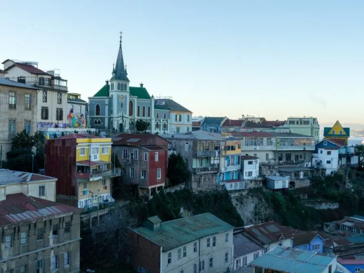 The skyline of colourful Valparaiso, an easy day trip from Santiago, Chile