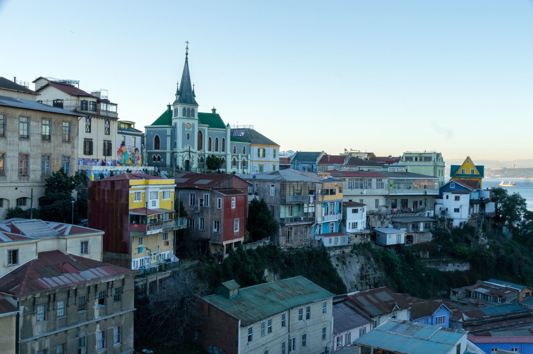 The skyline of colourful Valparaiso, an easy day trip from Santiago, Chile