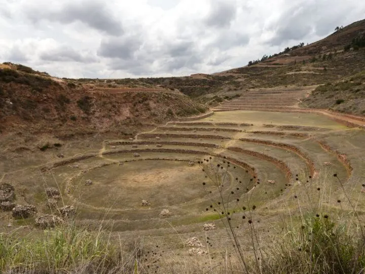 The concentric circles of Moray, an open-air laboratory dating from the Inca and located in the Sacred Valley, Peru