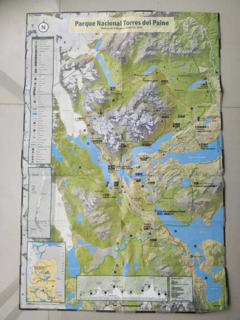 Torres del Paine national park map