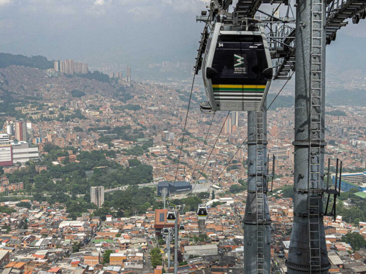 A cable car in the Colombian city of Medellin