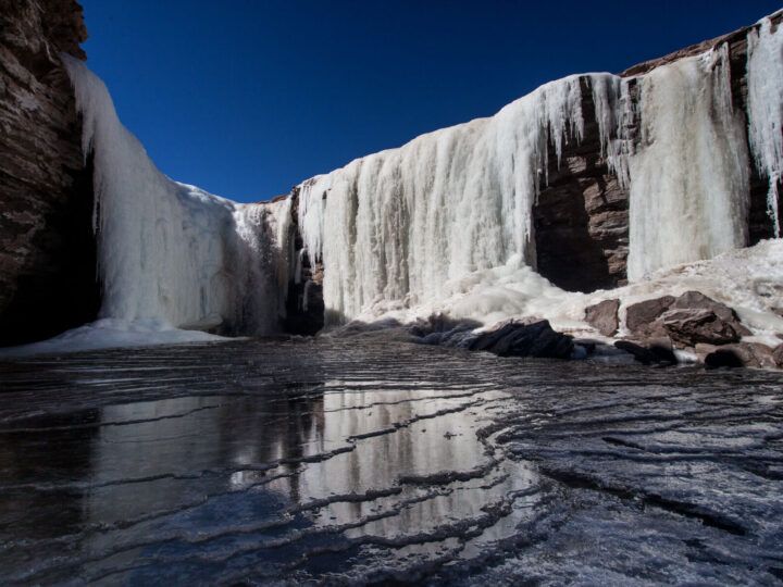 The Cascada Congelada or Frozen Waterfall in Chile's Atacama Desert