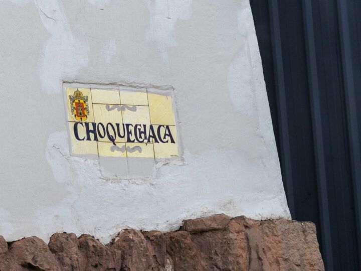 A street sign in Cusco, Peru