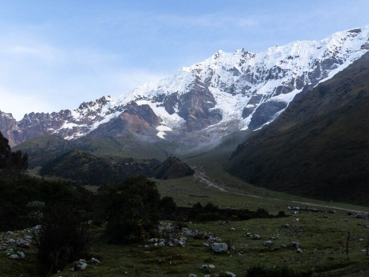 Mountains above Humantay Lake on the Salkantay trek, an alternative route to Machu Picchu, Peru