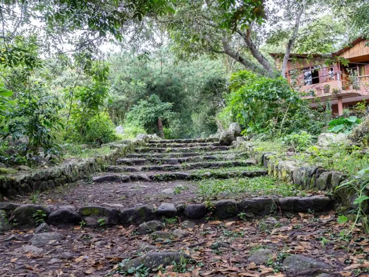 A stretch of Inca trail on the Salkantay trek to Machu Picchu