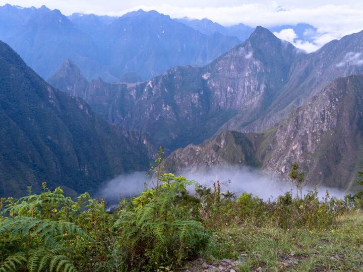 Views across the valley of Machu Picchu from the Llactapata campground on the Salkantay trek