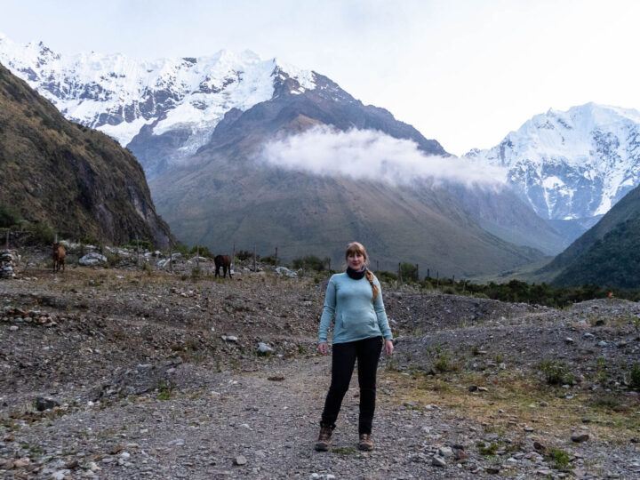 Steph Dyson on day one of the Salkantay trek to Machu Picchu, Peru