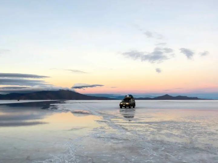 The Salar de Uyuni with the sunlight finally filtering over it.