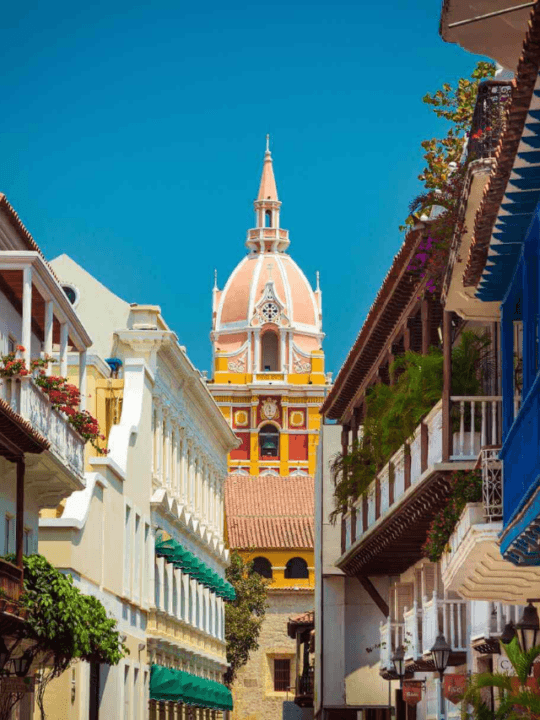 The colorful streets of Cartagena.