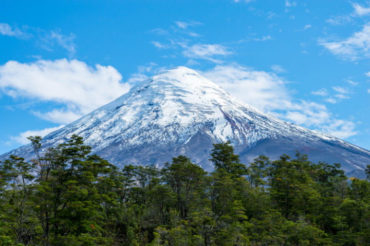 Volcan Osorno as seen from Parque Nacional Vicente Perez Rosales near Puerto Varas, Chile