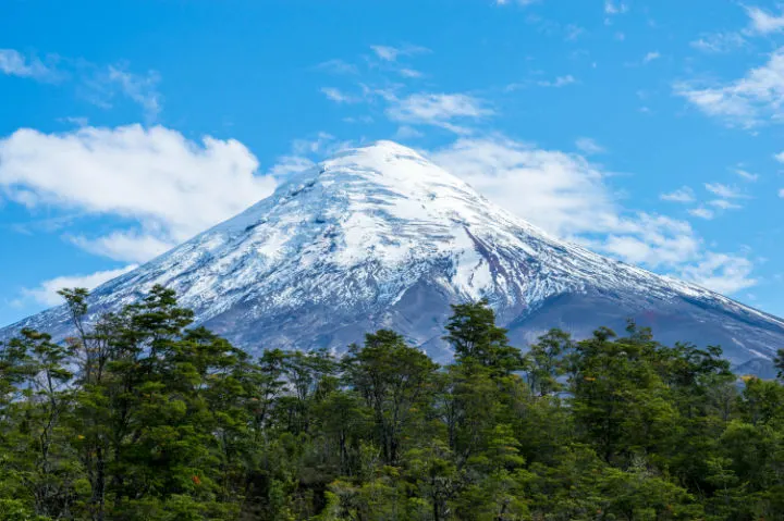 Volcan Osorno as seen from Parque Nacional Vicente Perez Rosales near Puerto Varas, Chile