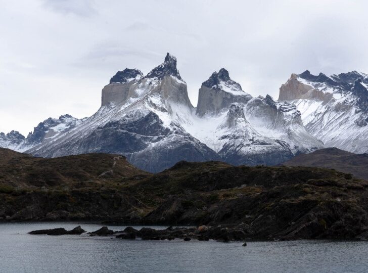 A dazzling view of Los Cuernos from the Pudeto Catamaran