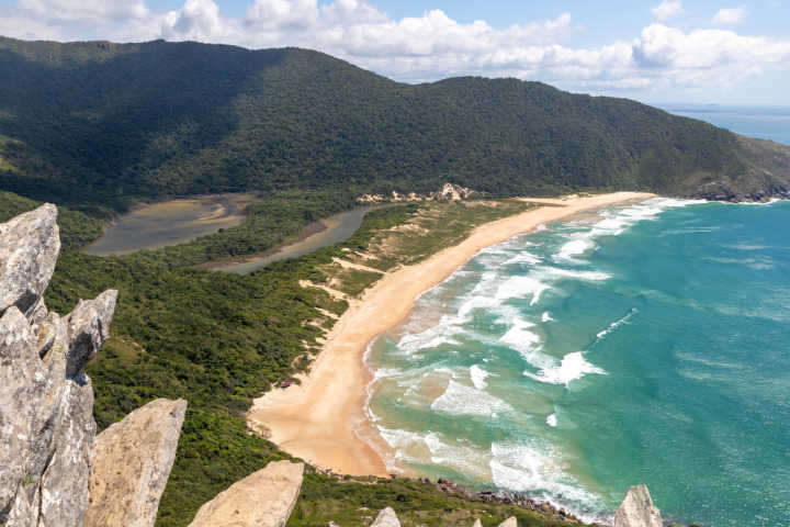 Praia de Lagoinha do Leste beach on Santa Catarina in Brazil