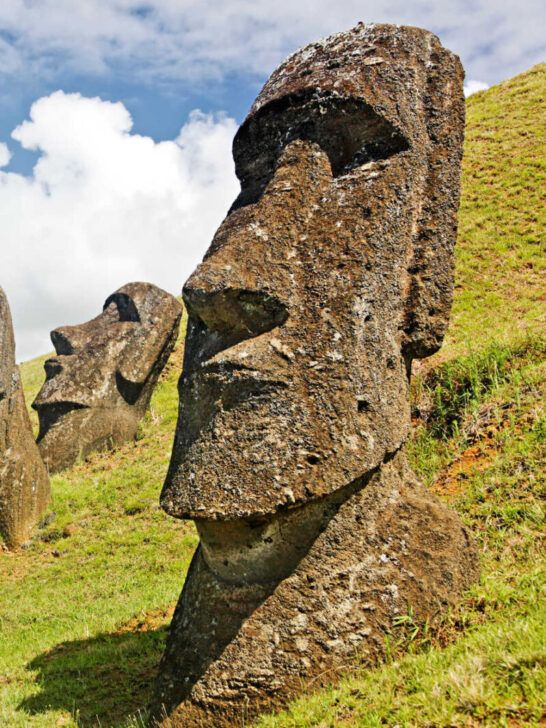 Moai head at Rano Raraku on Easter Island