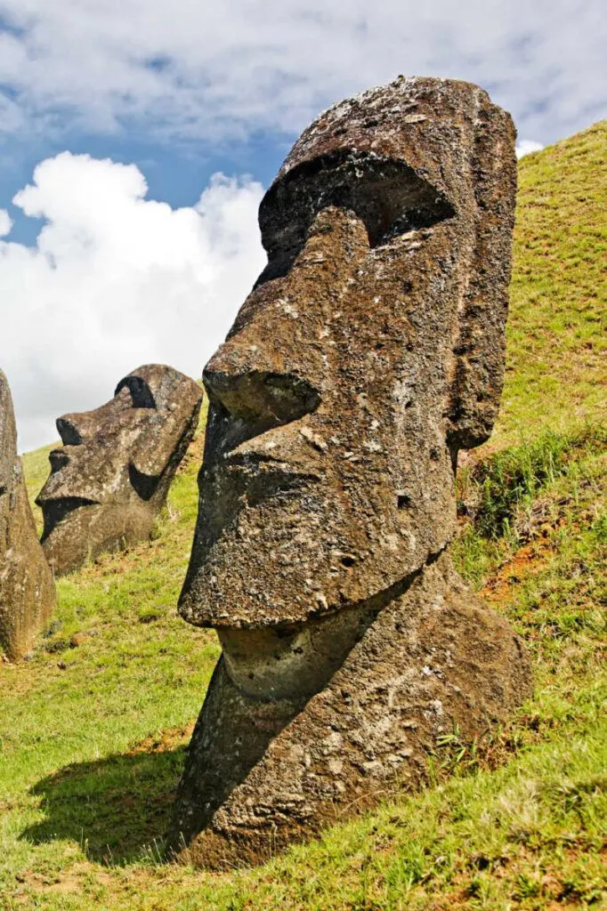 Moai head at Rano Raraku on Easter Island
