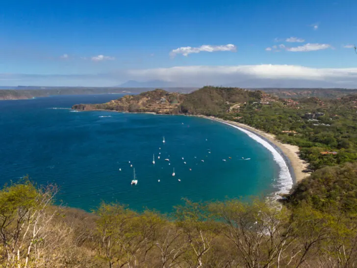 A view of Hermosa Bay in Guanacaste. The best time to visit Guanacaste depends on what you're looking for from your trip, but December-April is the peak season in Costa Rica.