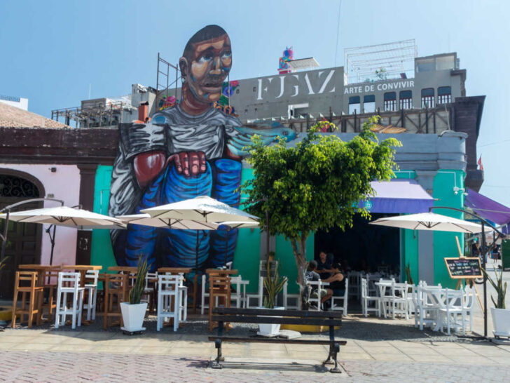 Street art outside Fugaz in Callao Monumental, the old shipping district of Lima