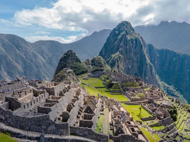 Views across Machu Picchu in Peru as seen from the Sun Gate