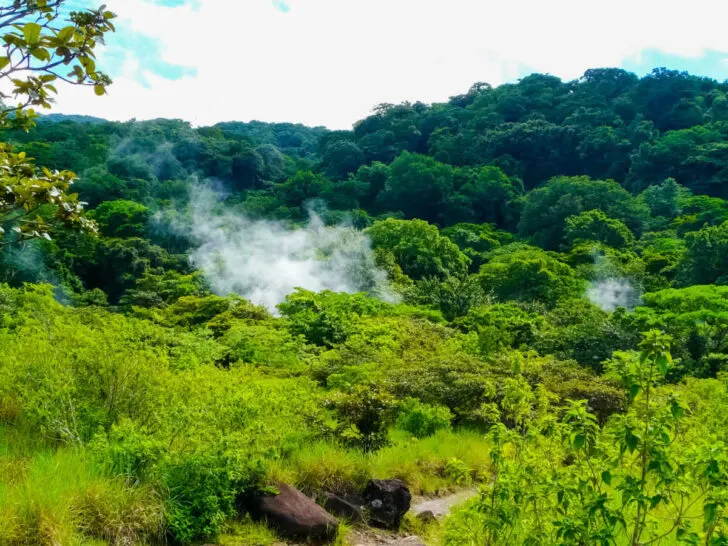 A boiling mud pot in Rincon de la Vieja National Park, Guanacaste, Costa Rica